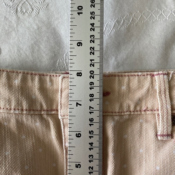 QSD Women's Light Peach Polka Dot Denim Cutoff Shorts Size 5/27 - Picture 10 of 12
